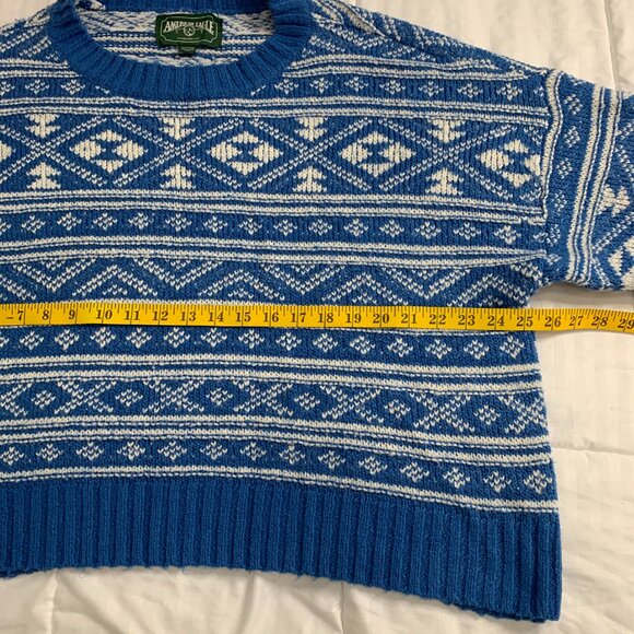 American Eagle Women’s Vintage Blue & White Sweater – XL (Y2K Green Label) - Picture 8 of 13